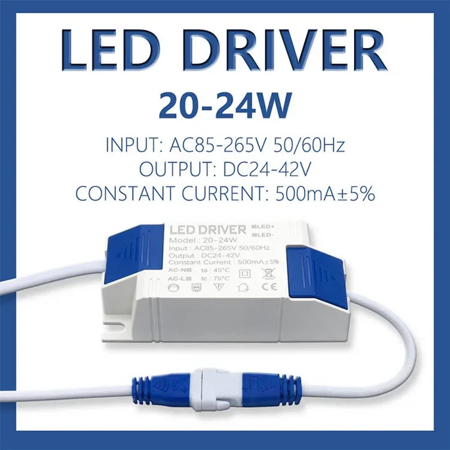 DC24-42V LED 전원 공급 장치 드라이버 어댑터 AC85-265V 조명 변압기 패널 다운라이트 DIY 20-24W 500mA 6, 01 20-24W, 01 20-24W