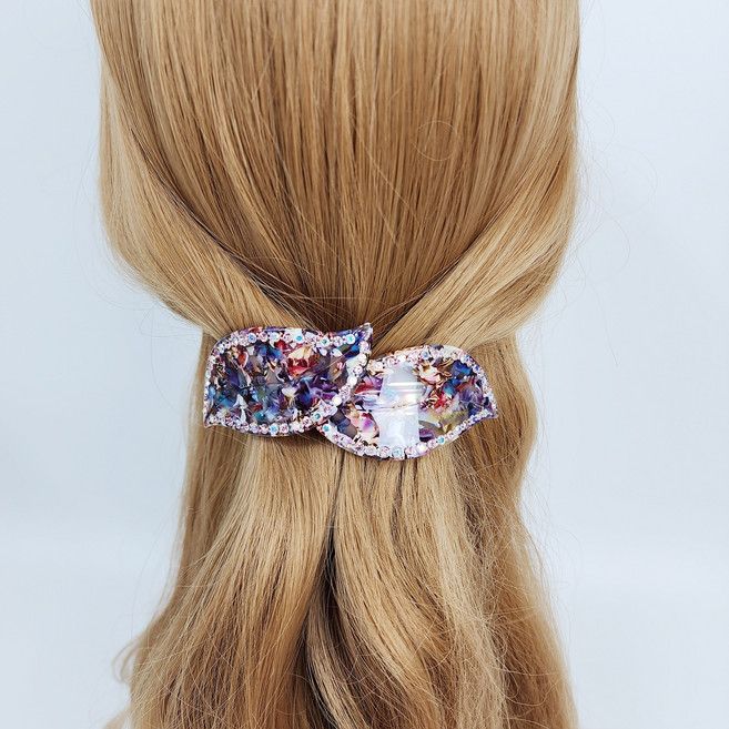 시크몽 프랑스핀 호피 마블 빅 리프 큐빅 라인 10.5 cm 반묶음 자동핀