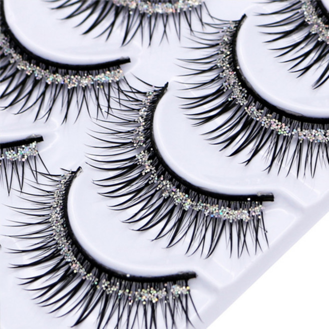 공연 무대 행사 글리터 반짝이 펄 스팽글 인조 속눈썹 5쌍 F618, 1개