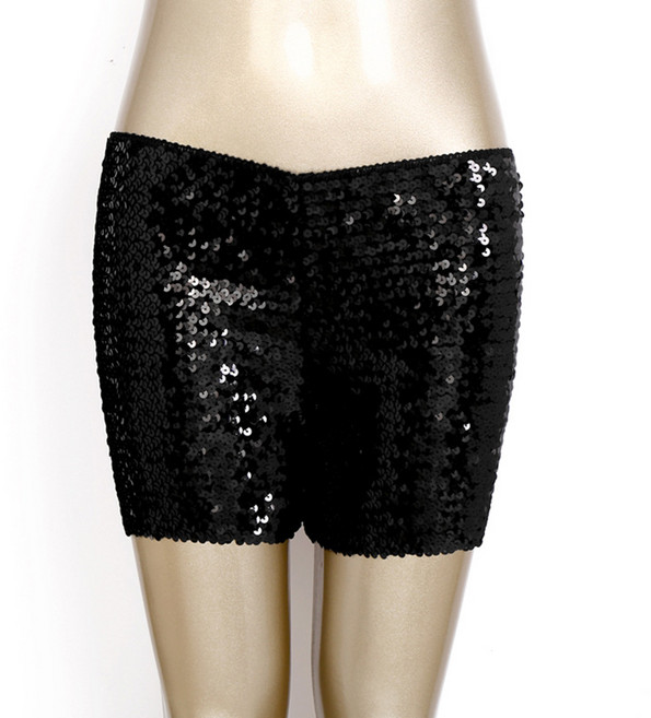 【辣妹包臀】熱褲 短褲 低腰短褲 休閒褲 女裝熱褲 性感辣妹褲 珠片撞色設計 高彈力修身 夜店派對 聖帕克節穿搭