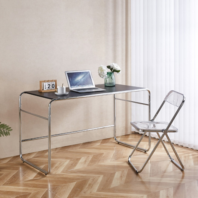 클리어 모던 데스크 미드센추리 모던 철제 게이밍 책상 다용도 테이블, 블랙(WWD3070-BK)