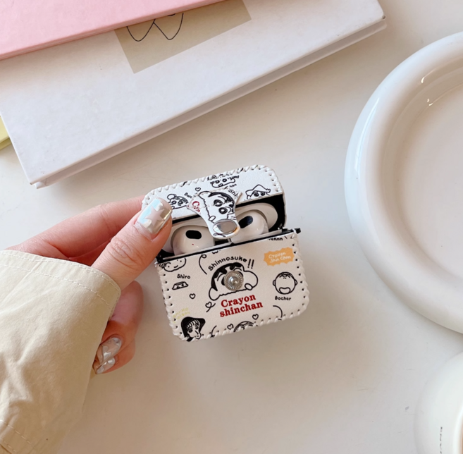 짱구 가죽에어팟케이스 에어팟4세대 123 프로 프로2 생일선물 커플템, 에어팟 프로2, 1개