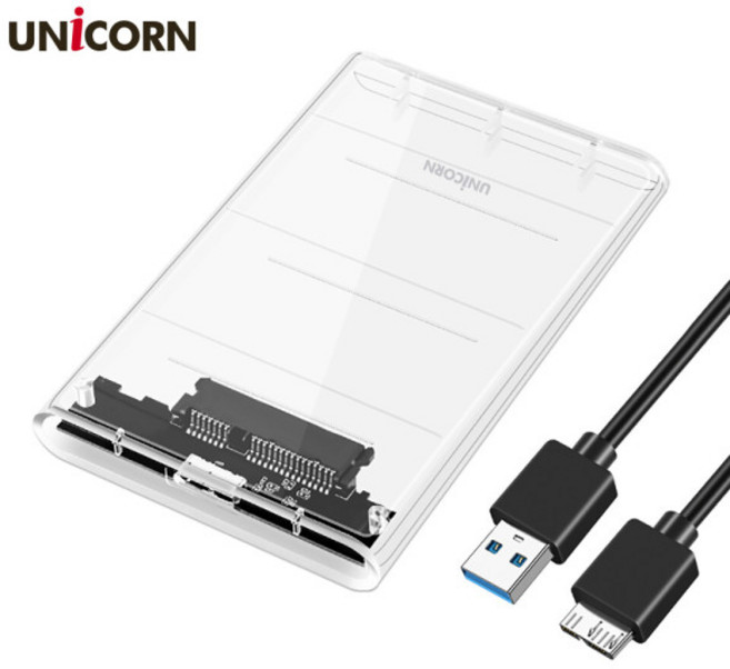 유니콘 A타입 2.5인치 USB3.1 HDD SSD 외장하드케이스, HD-6000G, 6TB