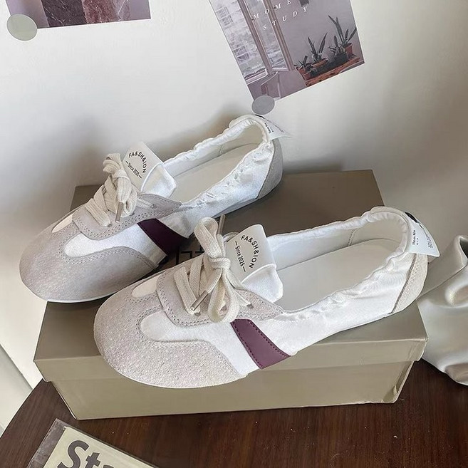 德訓鞋 運動休閒女鞋，平底綁帶設計