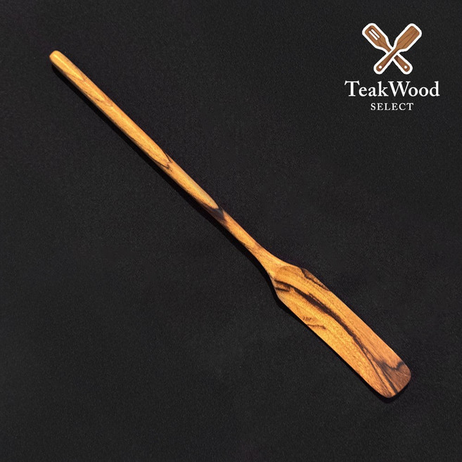 티셀 티크우드 버터 잼 스푼 천연나무 주방조리도구, 1개, 내추럴원목