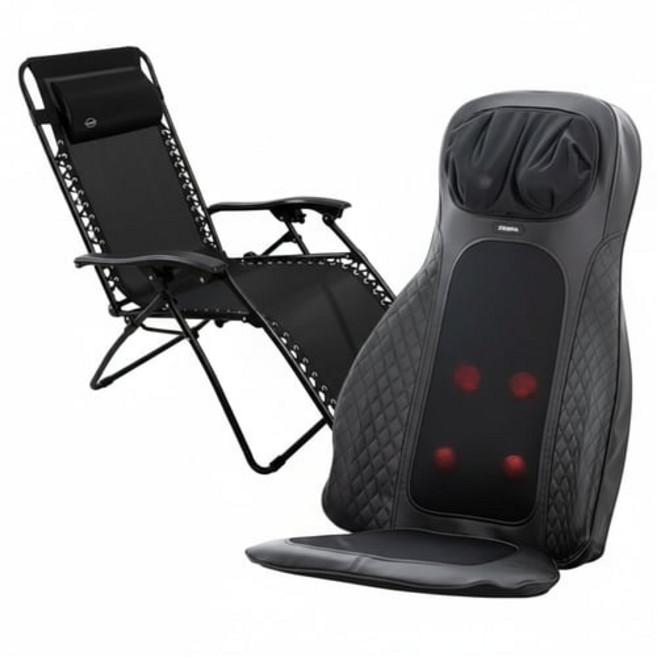 제스파 비트 파워 태핑 두드림 의자형 등 허리 마사지기 ZP1071 + 안락의자 ZP798 세트, 혼합색상