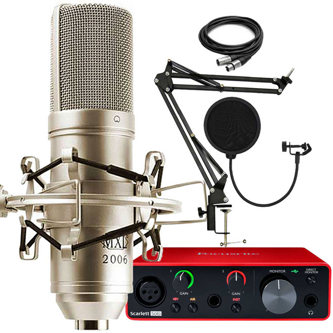 MXL2006+스칼렛솔로3세대+굴절스탠드+팝필터+케이블 패키지
