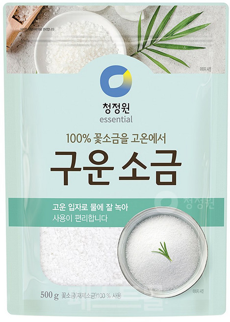 청정원 100% 꽃소금을 고온에서 구운소금, 500g, 1개