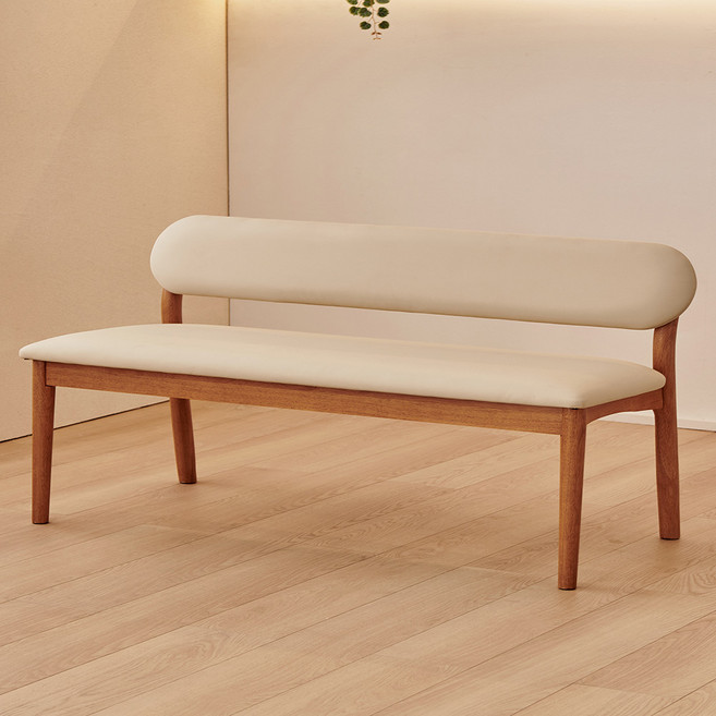 동서가구 로사 PU 원목 식탁 벤치 3인 벤치 DF927582, 내추럴