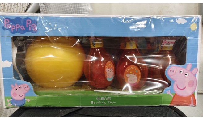 正版 Peppa Pig 粉紅佩佩豬保齡球玩具, 1個