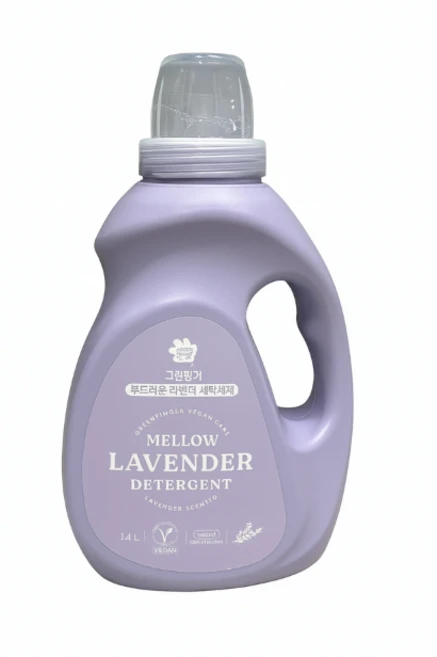 그린핑거 부드러운 라벤더 세탁세제, 1.4L, 4개 - 쿠팡