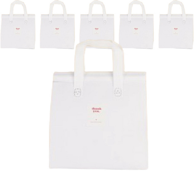 일회용 피크닉 도시락 미니 보냉백 보냉가방 쿨러백 대형 (스티커 포함), 6개, 화이트