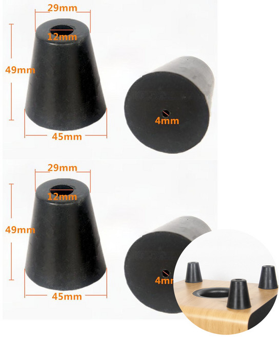 고무다리 높이조절 고무발 WILDS, 11번너비45mmx높이49mm, 4개