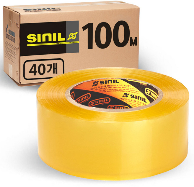SINIL 박스테이프 투명 100M 고점착 40개