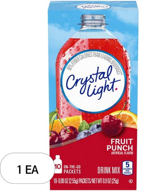 Crystal Light 프루트 펀치 드링크 믹스, 1개, 10개입, 2.55g