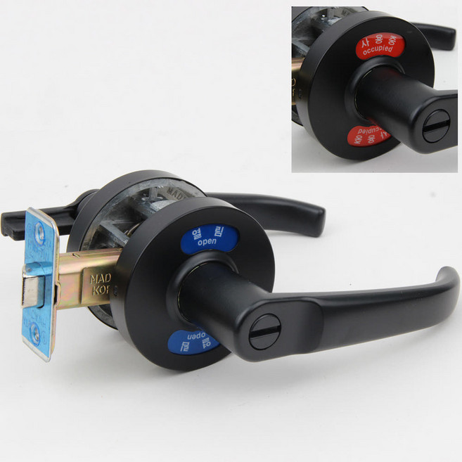 사용중 열림 표시형 방문손잡이 문고리 교체 무키 블랙, 모닝(블랙), 고객직접설치, 1개