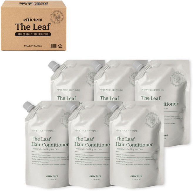 이피션 더리프 헤어 컨디셔너 대용량 린스 2L X 6개입 1박스 업소용 호텔 펜션, 6개