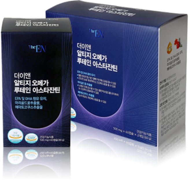 [더이앤] 알티지 오메가 루테인 아스타잔틴 500mg X 60캡슐 X 2개입, 60정, 2개
