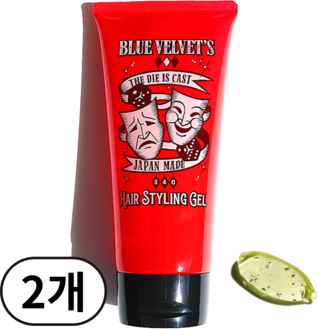 블루벨벳 투페이스 스타일링 남자 여자 헤어젤, 2개, 340g