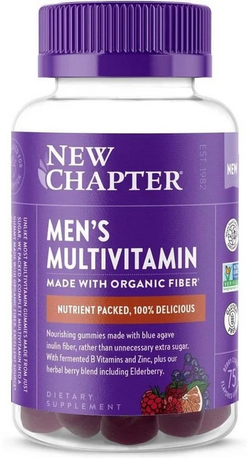 New Chapter Men's Multivitamin 뉴챕터 맨 남성용 멀티비타민 구미, 1개, 75정 - 쿠팡