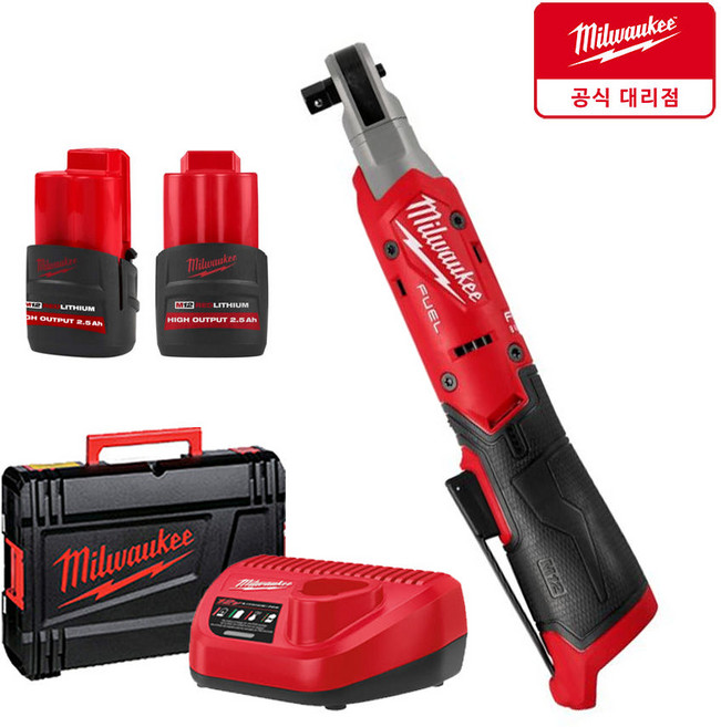 밀워키 전동공구 M12 FUEL 충전 라쳇 II 10mm(3/8형) 세트 M12 FIR38G2-252B, 1개