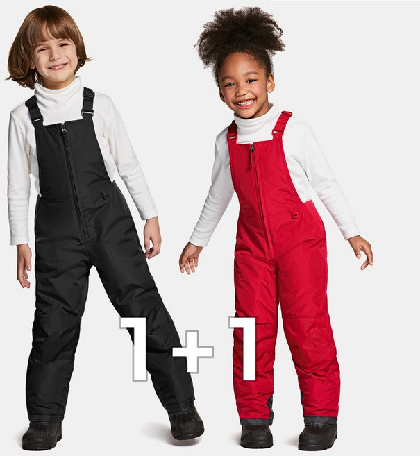 [1+1]아동 방수 방한 썰매장 스키 멜빵바지 자매룩 형제룩