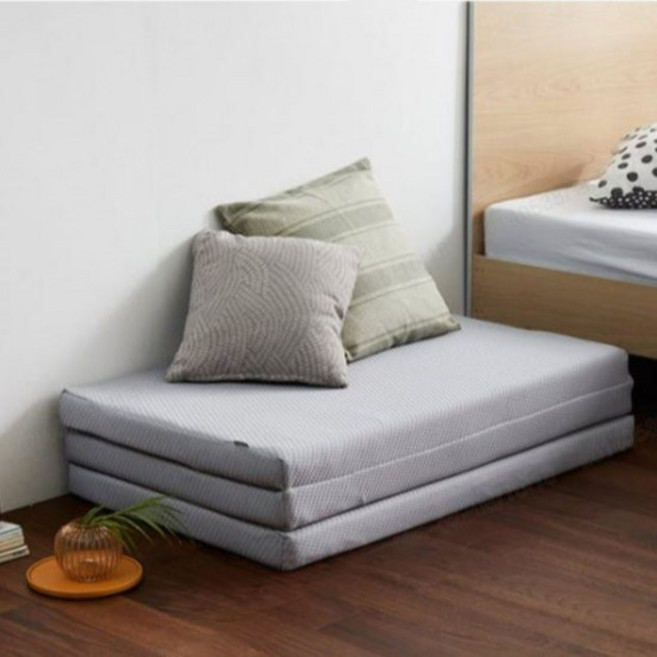 한샘 휴 3단 접이식 메모리폼 토퍼, 라이트그레이, 7cm