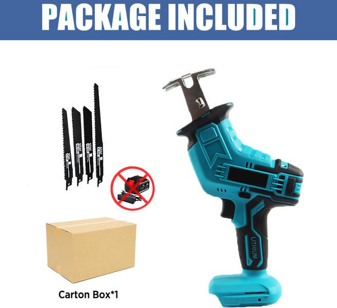 목공공구 휴대용톱 무선 전기 왕복 톱 목재 금속 절단 리튬 배터리 세이버 마키타용 휴대용 톱 전동 공구, 1개, 01 ONE SET