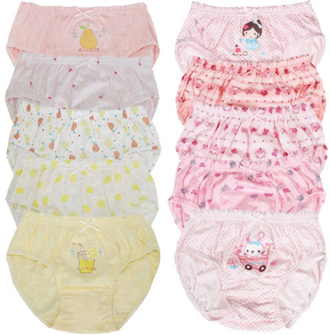 여아용 귀염둥이 삼각팬티 10종 세트