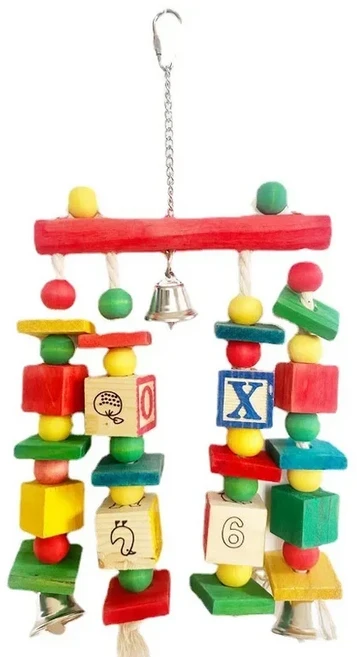 앵무새 장난감 다채로운 나무 용품 독특한 모양 다양한 놀이 방법 종류 대형 물린, 01 C