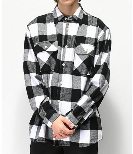 YAV ROTHCO 美國總公司授權重磅法蘭絨格紋襯衫 經典黑白格紋 舒適寬鬆版型