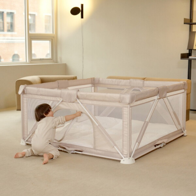 [아이팜] 폴더블 패브릭 베이비룸 유아 낙상방지 안전가드, 선택:접이식 휴대용 베이비룸 (150x140cm), 상세 설명 참조
