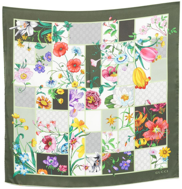 구찌 플로럴 프린트 스카프