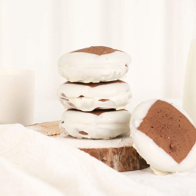 [전주 풍년제과] 우리밀 전주 수제 화이트 초코파이 디저트 선물 간식세트, 10개, 100g