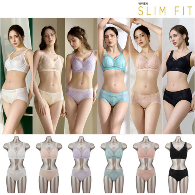 [비비안 슬림핏] 비비안 SLIMFIT 썸머 브라팬티 6세트