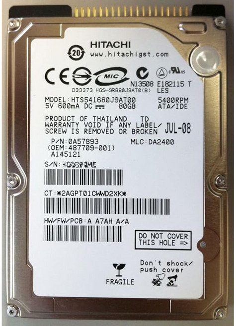 Hitachi 히타치 Travelstar 5K160 80GB PATA IDE 2.5인치 내장 하드디스크 HTS541680J9AT00