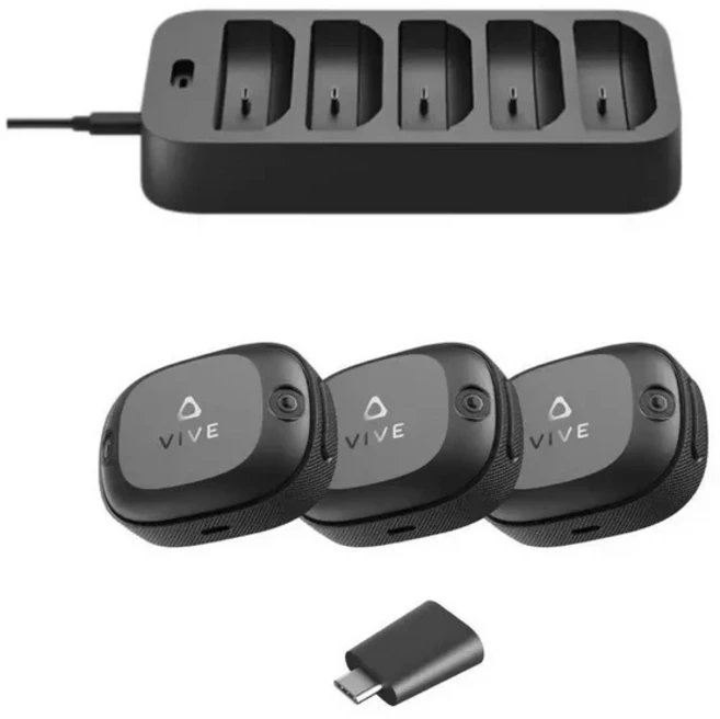 HTC Vive Ultimate Tracker 3 팩 + 동글 - VR 전신 추적 SteamVR 호환, 01 빠른  Mainland, 01 Suit X3 and base