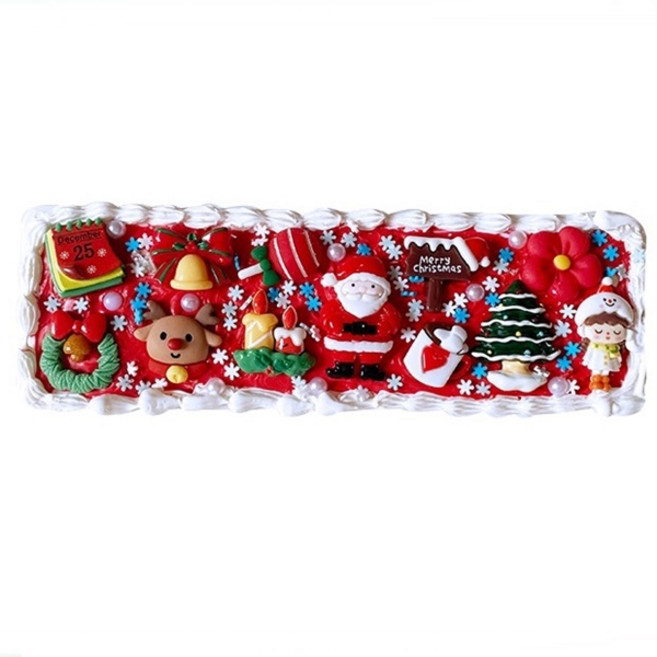 크리스마스 크림클레이필통 데코덴파츠 크리스마스꾸미기 만들기 필통 DIY키트, 크리스마스 크림클레이필통-B