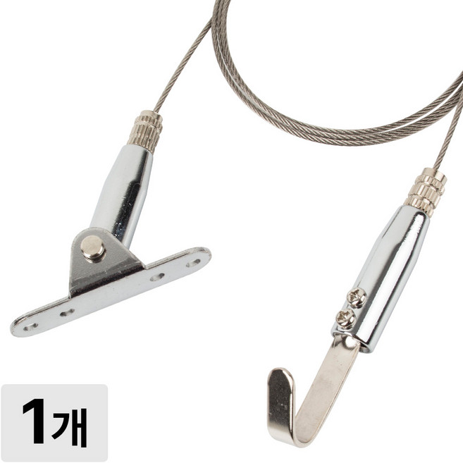 [철물인] 액자걸이 기본경사 대 6kg용 실버 - 경사면고정용, 1개, 와이어1미터-실버