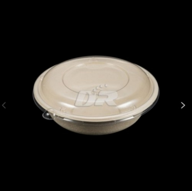 [두레] CR-32 300개 / 종이 펄프 원형 일회용 배달 포장 용기 밀키트 죽 탕 국 전자레인지용 치킨포장 덮밥 샐러드포장 디저트포장 파스타용기 스파게티용기 볶음밥 닭강정, 뚜껑 (300개)