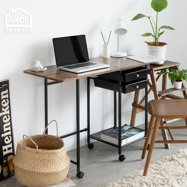 Amos 亞摩斯 輕工業復古風摺疊收納桌 書桌 邊桌 DCA039
