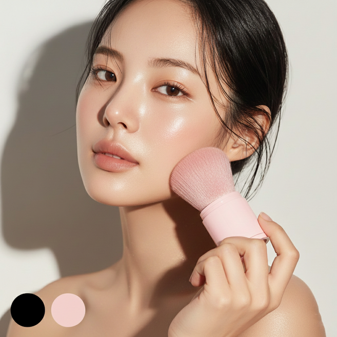 온더니즈 휴대용 초미세모 블러셔 브러쉬, 1개, 블랙