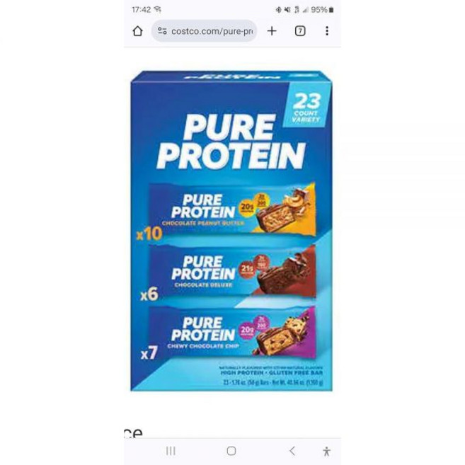 Pure Protein Bars 버라이어티 팩 초콜릿 땅콩 버터 디럭스 캐러멜 (), 50g, 1
