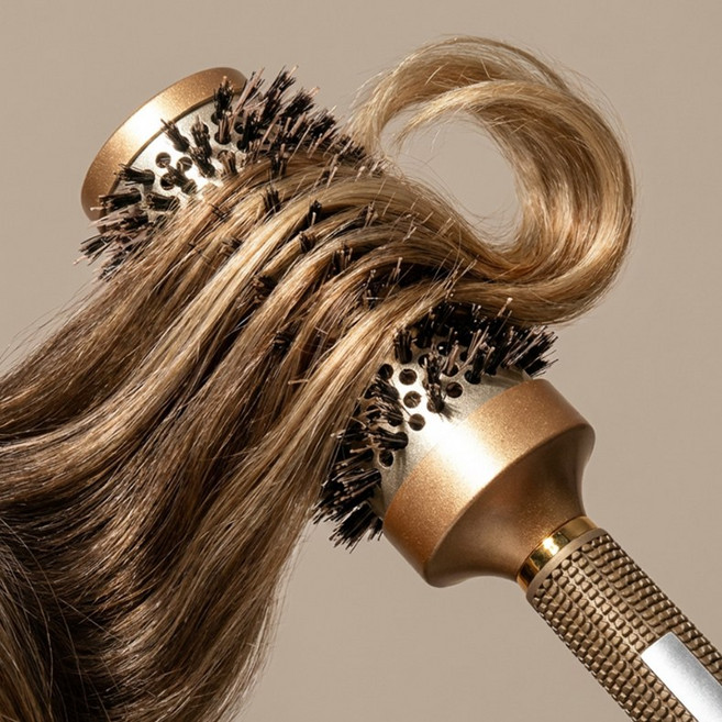 아킴 골드 알루미늄 드라이빗 대왕 롤빗 헤어 롤빗 롤 브러쉬 왕롤빗, 1개, 브라운 45호