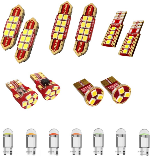킹콩 반디 LED 자동차 LED 실내등 전사이즈보유 T10 전구 공용, 1개, 컨텐츠 참조, COB10T24v그린