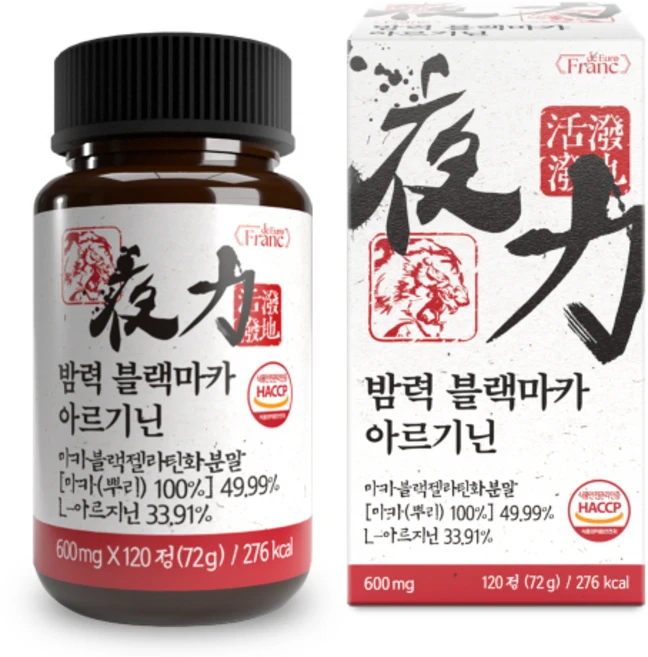 밤력 블랙마카 장어 30.8배 아르기닌 남성활력 야관문, 1개, 120정 - 쿠팡