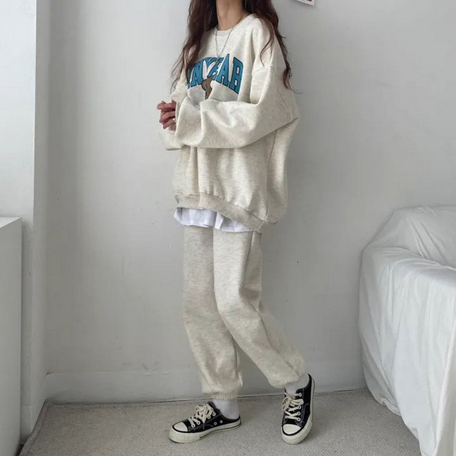 여성트레이닝복세트 여성투피스 맨투맨 티 + 트레이닝바지 조거팬츠 + 티셔츠 VGY8936 40