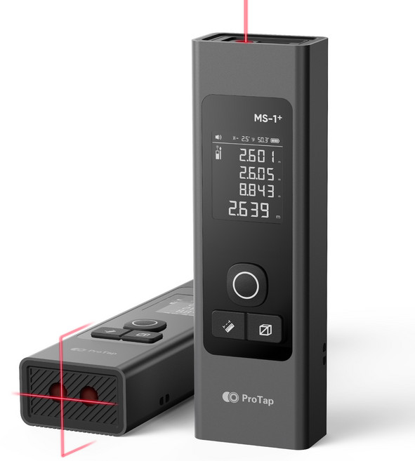 ProTap 업그레이드 버전 초정밀 멀티기능 레이저 줄자 측정기 (60m) MS1+, 1개