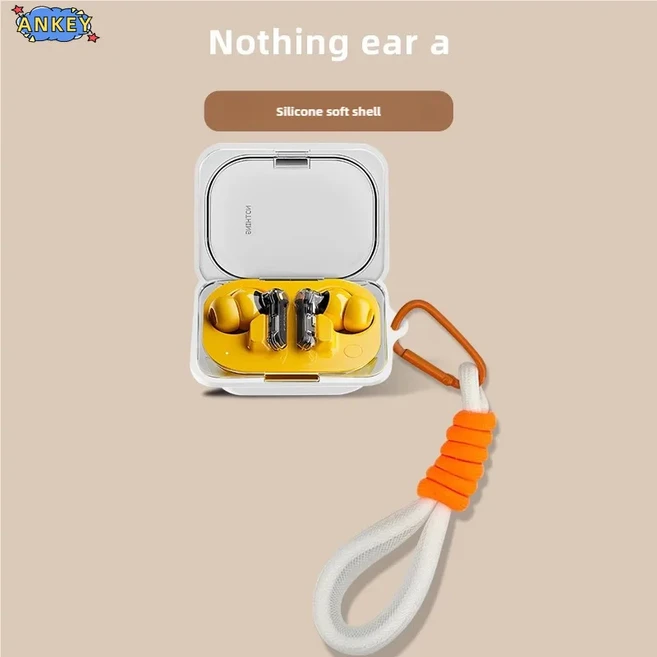 for Nothing Ear (a) Case Soft Protective Lanyard Headphone Shells Anti Dust Sleeve Rope Strap Access, 03 White Case lanyard