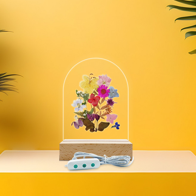 청어람몰 압화무드등 아크릴 무드등 만들기 DIY 빛조절 USB 10cm, 3.장미 향기(압화11가지)